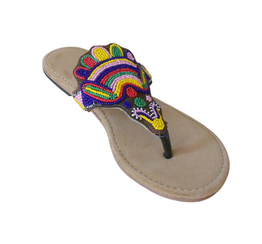 Women Slippers Traditional Indian Jutties Leather Mojaries Traditional Khussa Flip-Flops Flat US 7-9