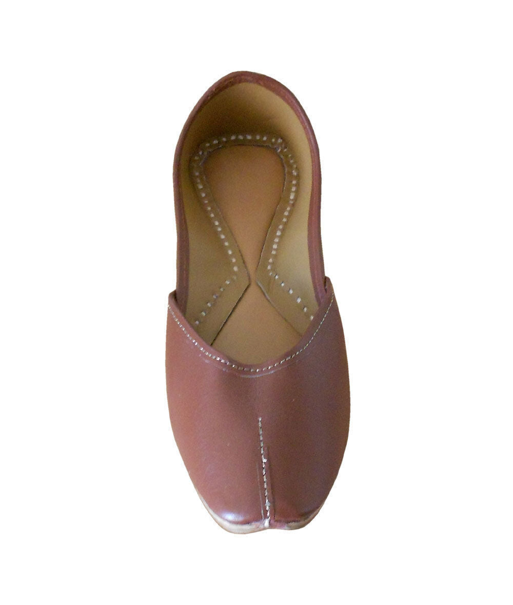 Women Shoes Indian Brown Mojaries Handmade Leather Jutties Flip-Flops Flat US 5.5/6.5