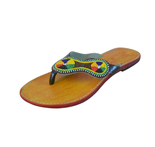 By Kalra Creations Women Slippers Indian Handmade Leather Mojaries Traditional Jutties Flip-Flops Flat US 6-10