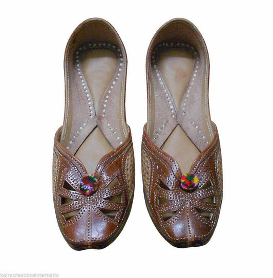 By Kalra Creations Women Shoes Indian Handmade Mojaries Cherry Ballerinas Jutties Flip-Flops Flat US 5.5-8.5