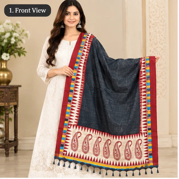 Wedding Dupatta Multicolor for Women Phulkari Bridal Silk