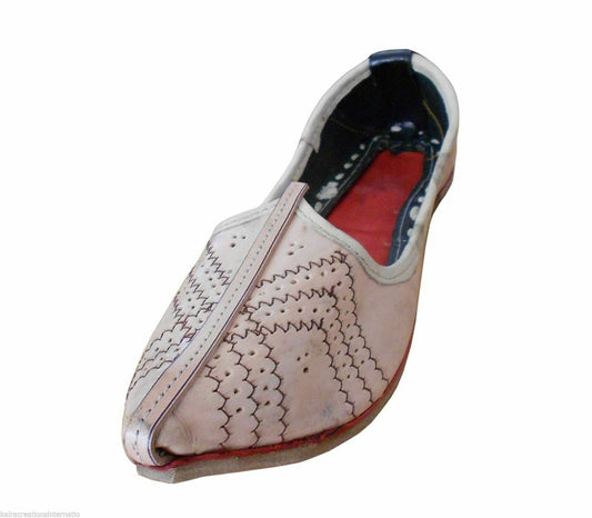 By Kalra Creations Men Shoes Indian Espadrilles Leather Casual Mojaries Handmade Cherry Jutties Flip-Flops US 8