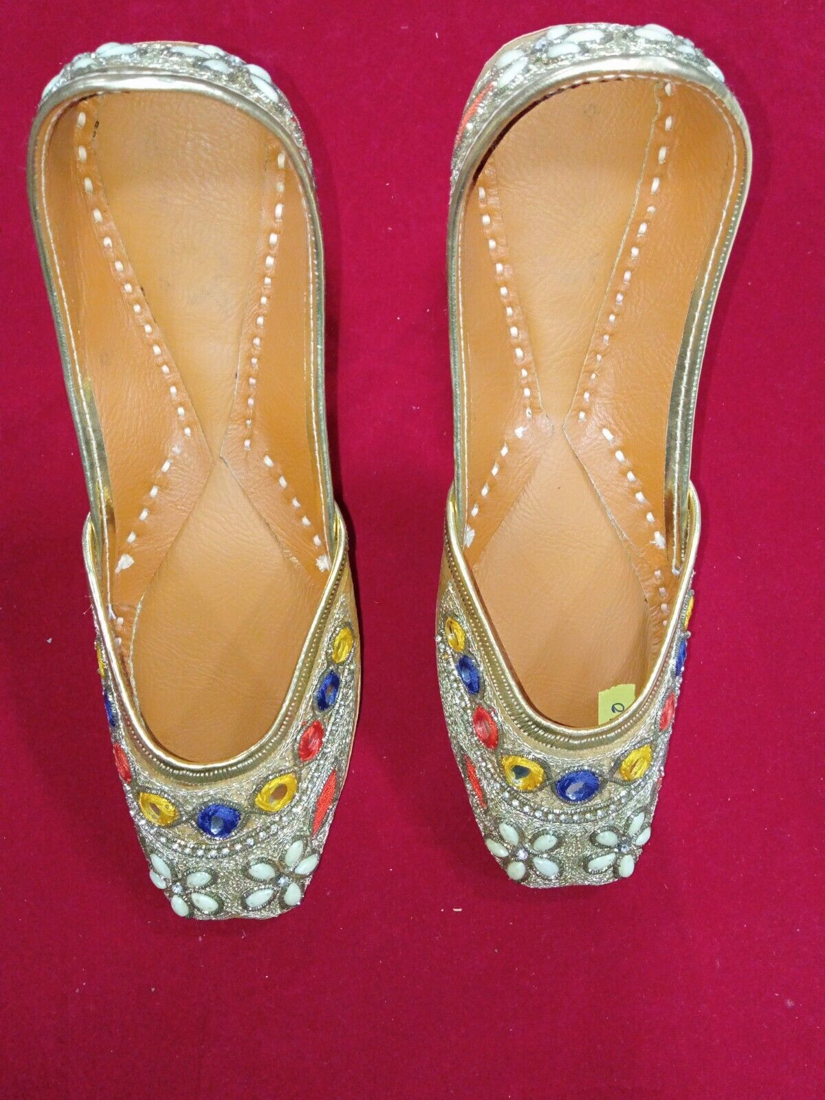 Women Shoes Indian Handmade Mojaries Designer Leather Khusa  Punjabi Jutties Flip-Flops US 6-9