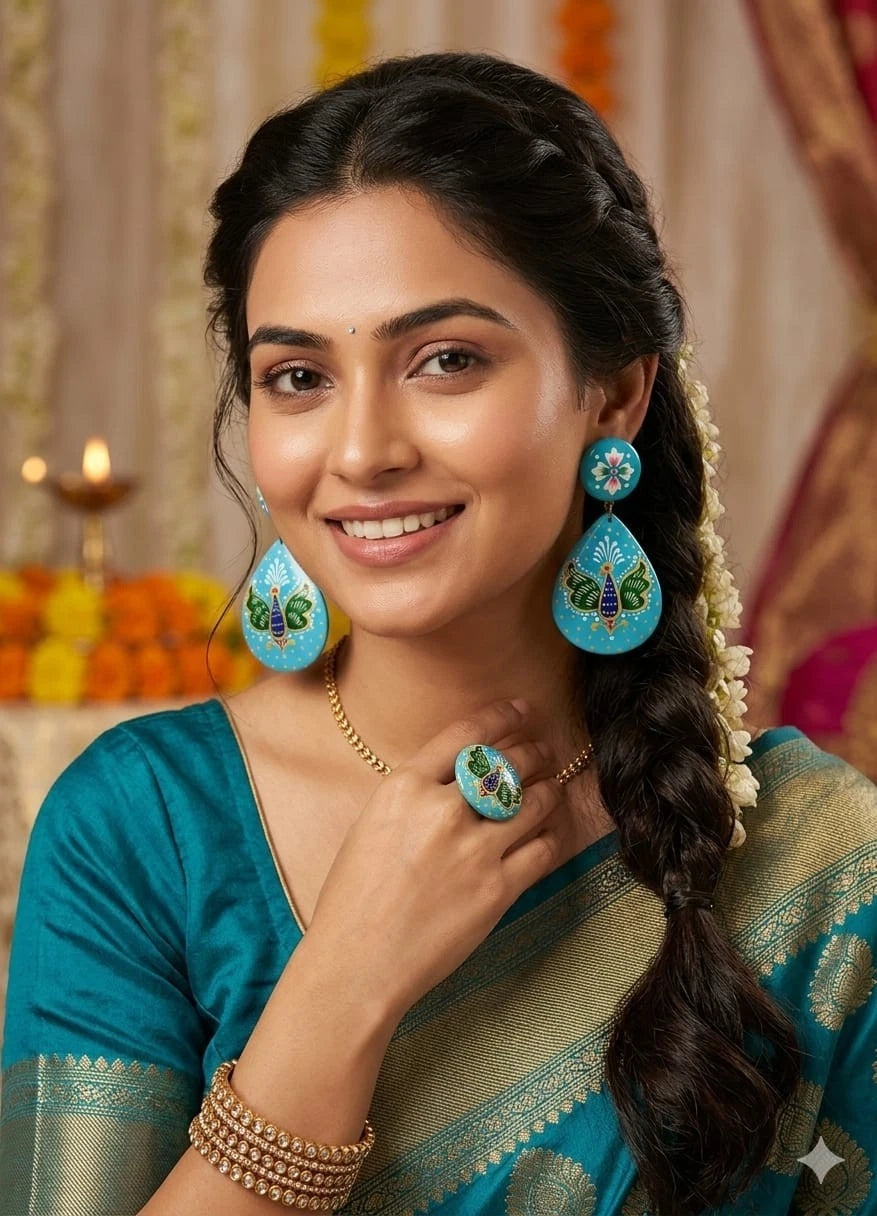 Women Indian Jewelry Silver Plated Women Bridal Brass Earrings