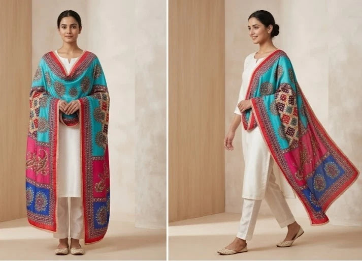 Pakistani Women Dupatta Handwork Perfect Weddings Festivals