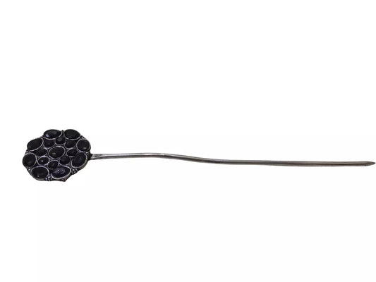 Women Flower Print Oxidized Sliver Brass Matel Juda Pin Stick for Girls / Women By Kalra Creations