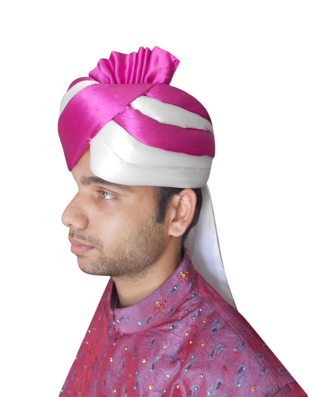 Men Hat Traditional Silk Blend Safa Handmade Indian Pagri Top Turban Pag