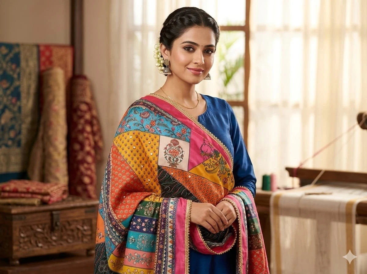 Women Pakistani Dupatta Handwork Perfect Weddings Festivals