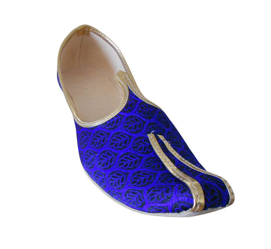 By Kalra Creations Men Shoes Wedding Jutties Blue Khussa Indian Mojaries Loafers & Slip Ons Flip-Flops Flat US 6-12