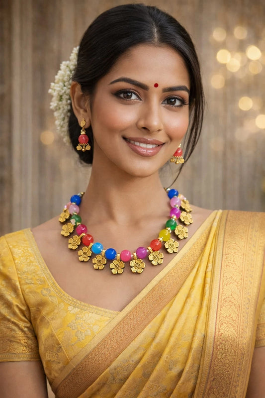 Women Jewellery Necklace Stylish Gold Plated Antique Wedding Girls Pendant Set By Kalra Creations