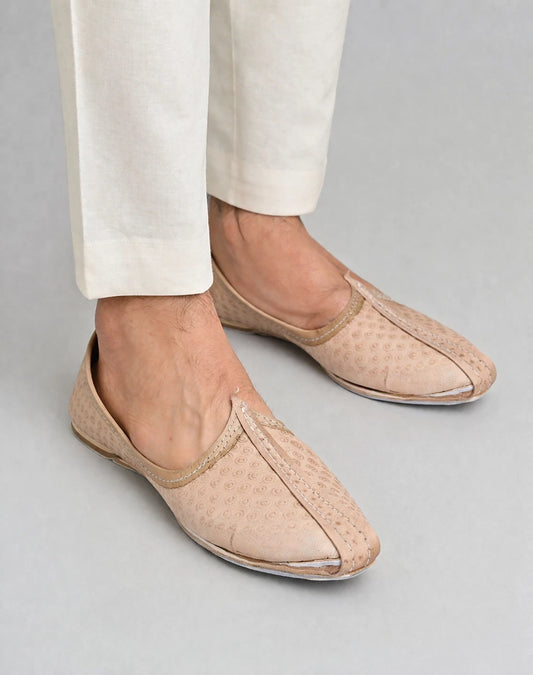 Handmade Cream Jutti Traditional Indian Mojari