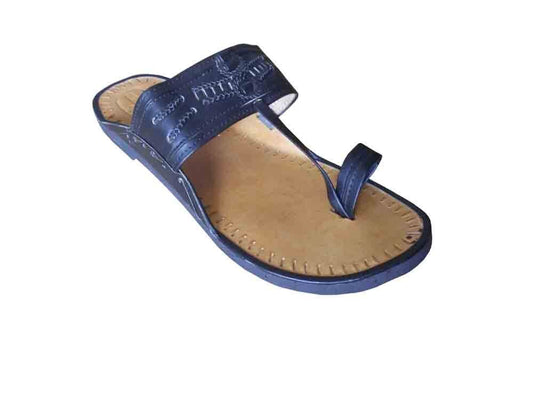By Kalra Creations Men Slippers Indian Handmade Leather Cream Mojaries Ethnic Slip-Ons Flip-Flop Flat US 6-9