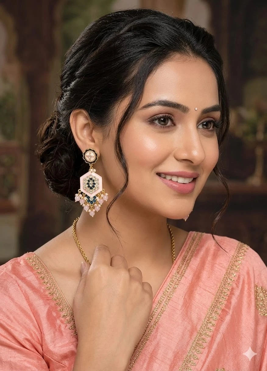 Earrings Women Rose Gold Plated Brass