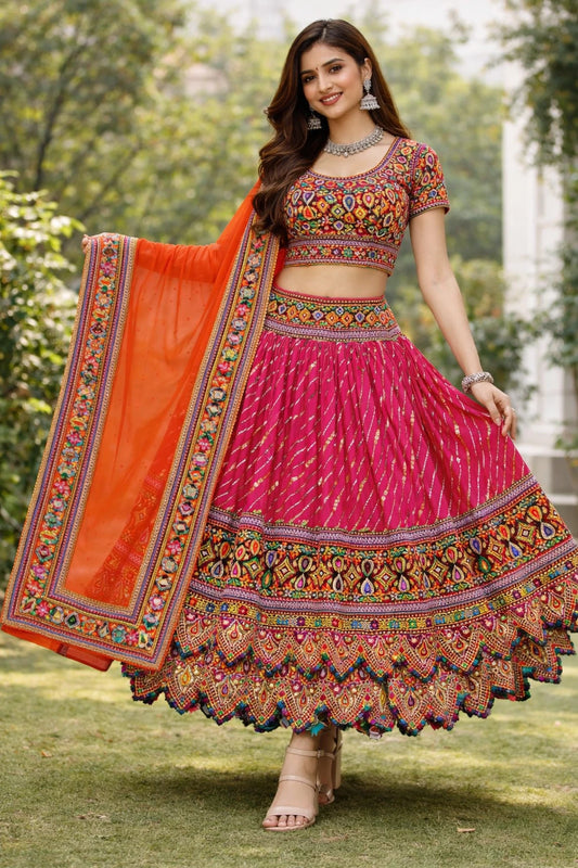 Navratri Special Embroidered Lehenga Choli Set for Women