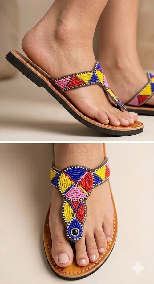 Handmade Bridal Camel Ethnic Flats Slippers