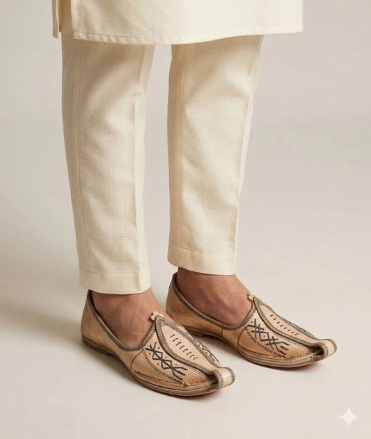 Handmade Aladdin Khussa Shoes Traditional Mojari