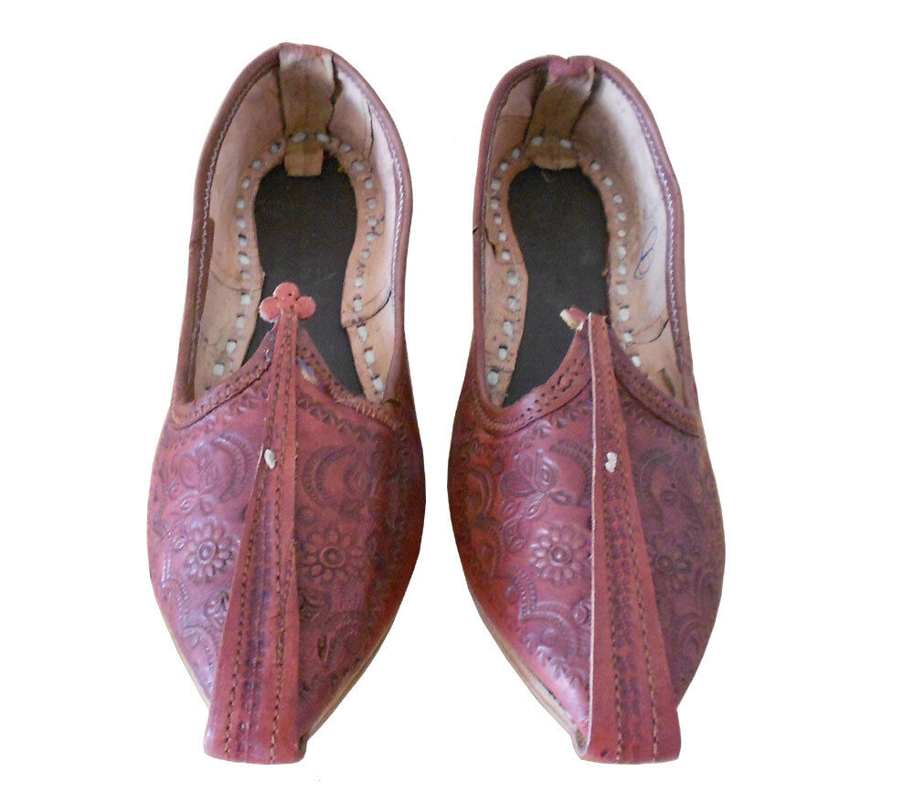 Men Shoes Indian Handmade Leather Jutties Ethnic Mojaries Traditional Khussa Flip-Flops Flat US 7