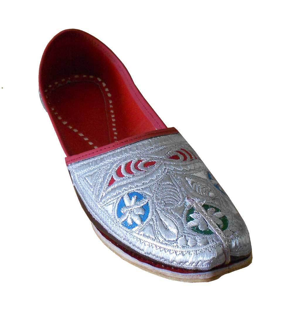 Men Shoes Indian Sherwani Leather Mojaries Punjabi Jutties Loafers & Slip Ons Flip-Flops Flat US 8-9.5