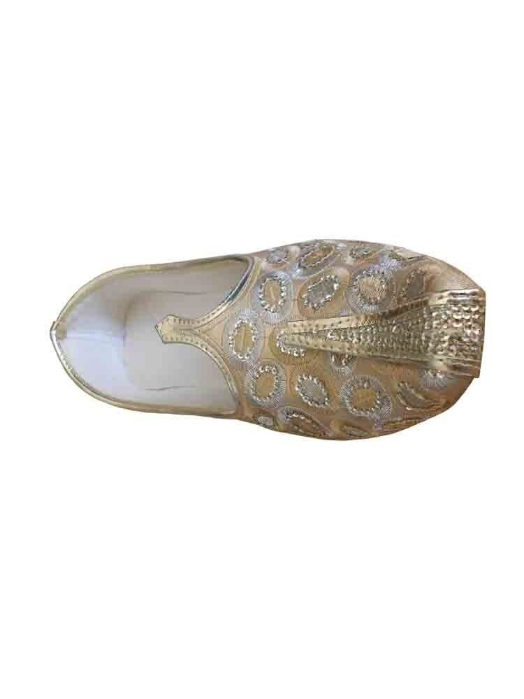 Men Shoes Traditional Jutties Handmade Wedding Gold Mojaries Loafers Flip-Flops Flat US 7-11