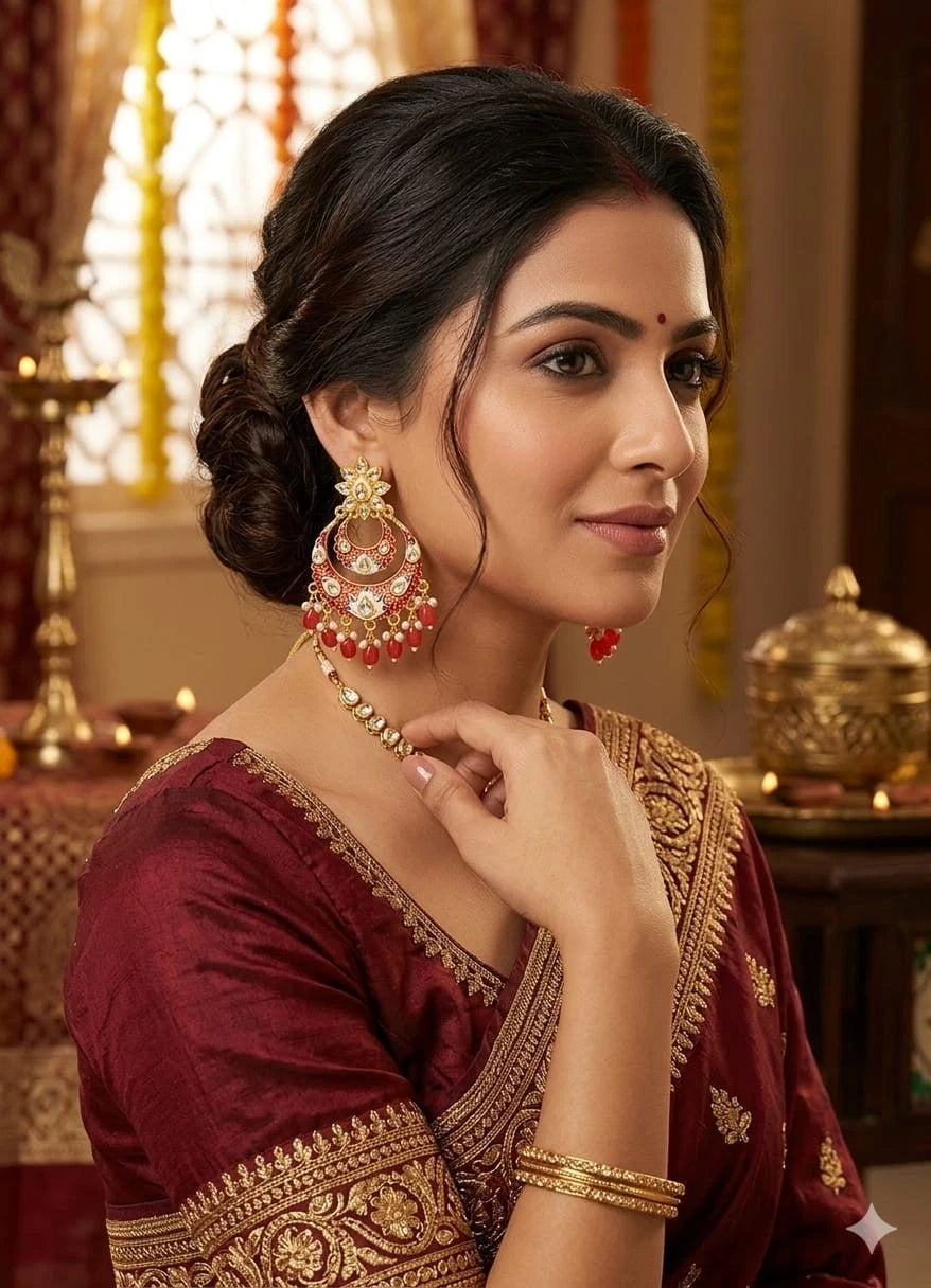 Women Earrings Rose Gold Plated Brass