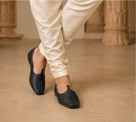 Wedding Khussa for Men Black Mojari