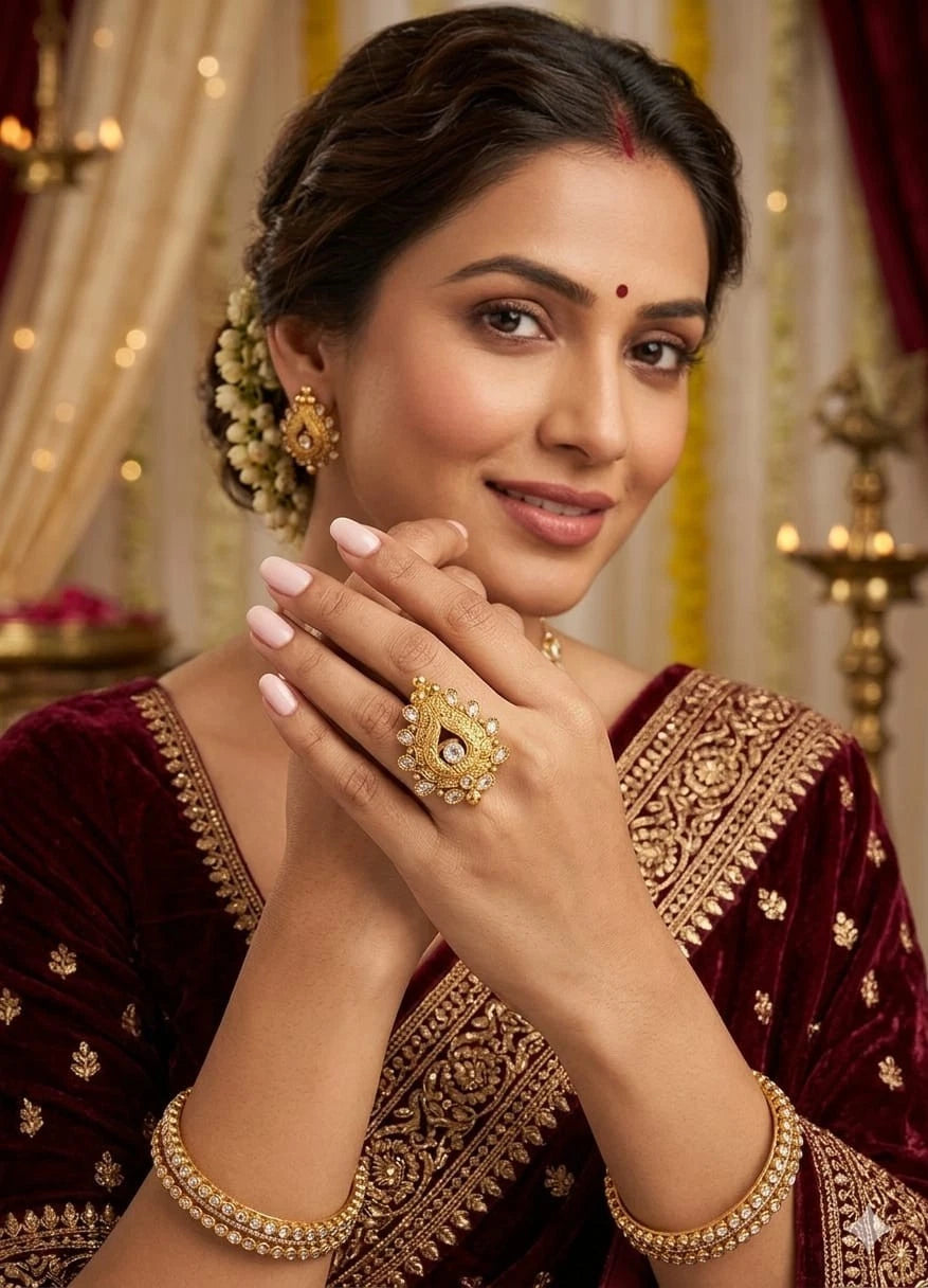 Style Speaks India Polki Adjustable Kundan Rings for Women Bollywood