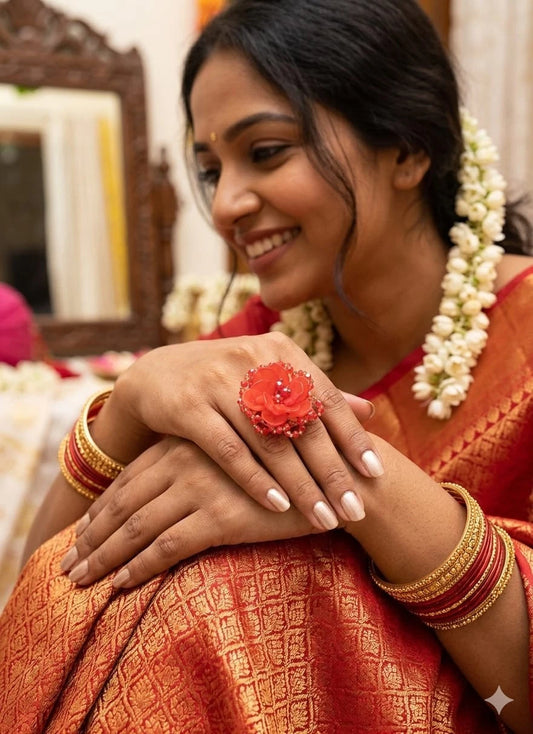 Elegant Kundan Polki Adjustable Ring Women’s Bollywood Style Jewellery
