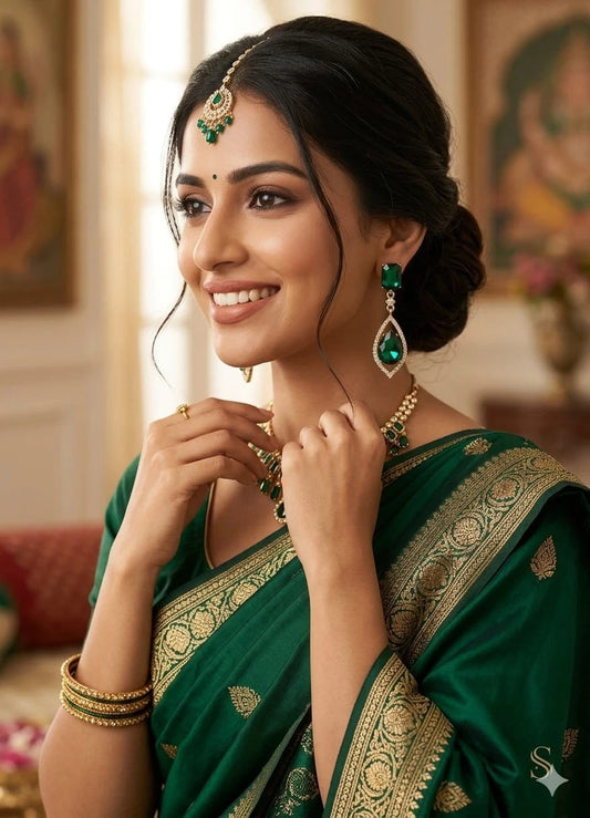 Women Jewelry Indian Rose Gold Bridal Brass Earrings