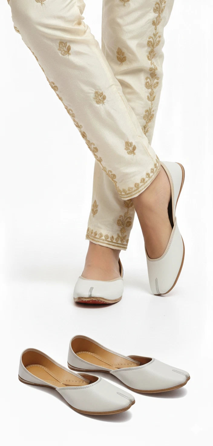 Handmade Bridal Red Ethnic Flats Mojari