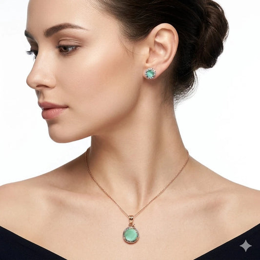 Women Copper Pendant Rose Gold Plated Tops Earring