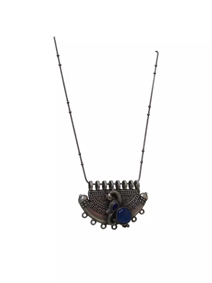 German Silver Tibetan Pendant Necklace for Girls & Women Tribal Tibetan Pendant