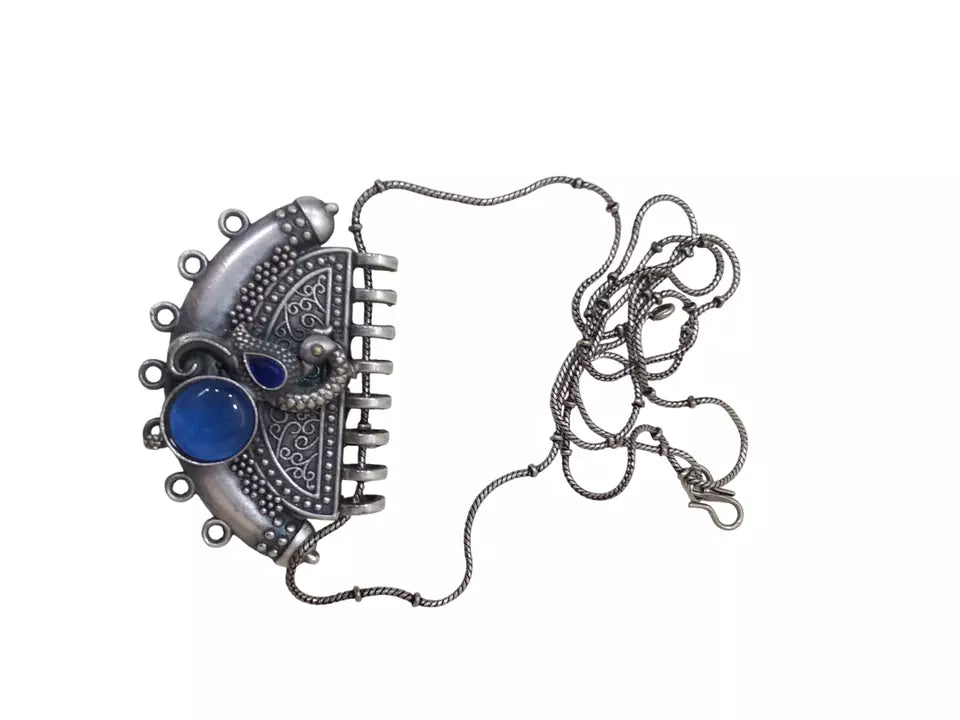 German Silver Tibetan Pendant Necklace for Girls & Women Tribal Tibetan Pendant