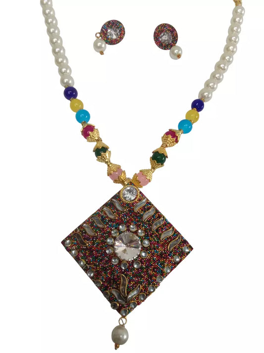 Women Jewellery Necklace Stylish Gold Plated Antique Wedding Girls Pendant Set By Kalra Creations