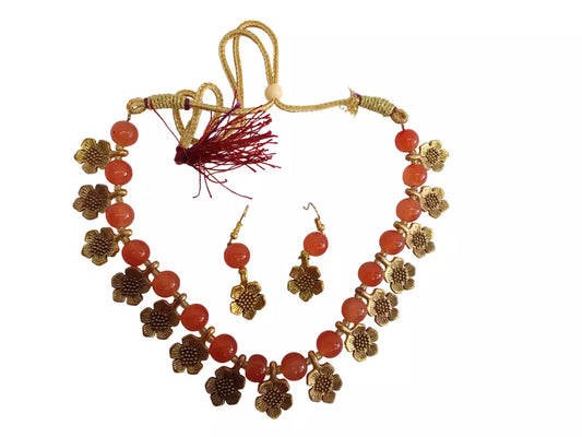 Women Jewellery Necklace Stylish Gold Plated Antique Wedding Girls Pendant Set By Kalra Creations