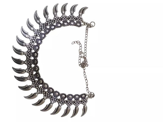 Women Oxidised German Silver Necklace Brass for Women and Girl's By Kalra Creations