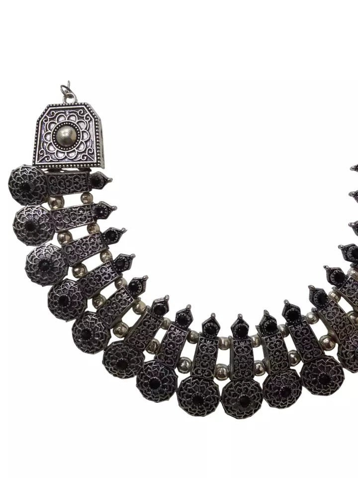Women Oxidised German Silver Necklace Brass for Women and Girl's