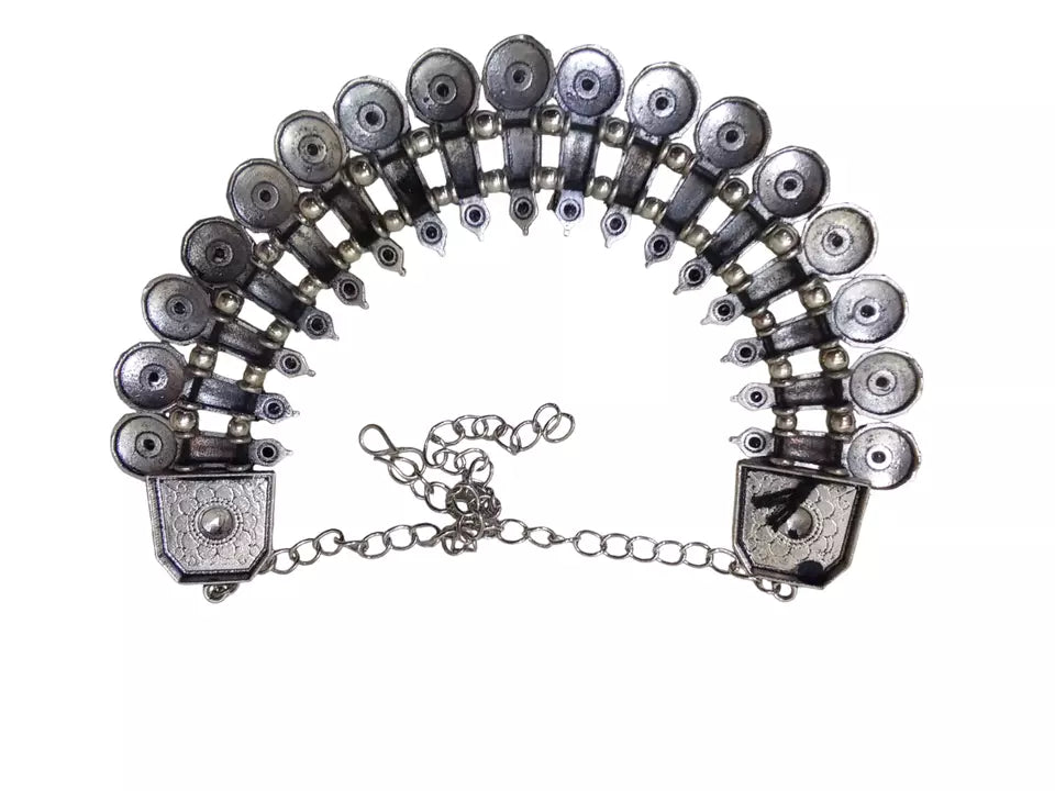 Women Oxidised German Silver Necklace Brass for Women and Girl's