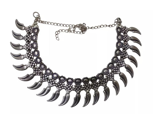 Women Oxidised German Silver Necklace Brass for Women and Girl's By Kalra Creations