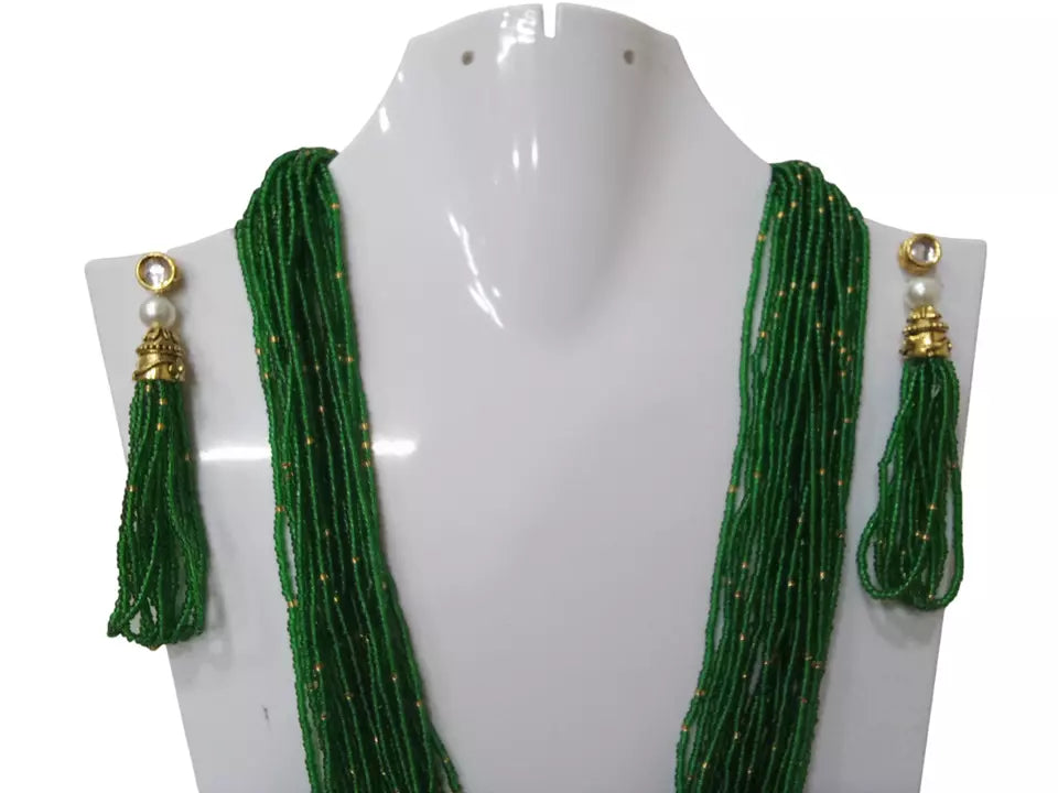 Women Gold Tone Wedding Pearls Necklace & Earring Set For Women