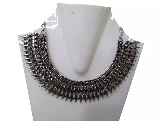 Women Oxidised German Silver Necklace Brass for Women and Girl's By Kalra Creations