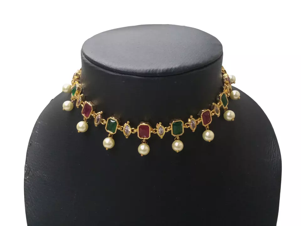 Gold Plated Women Wedding Jewellery Necklace Set Stylish Choker Girls Pendant