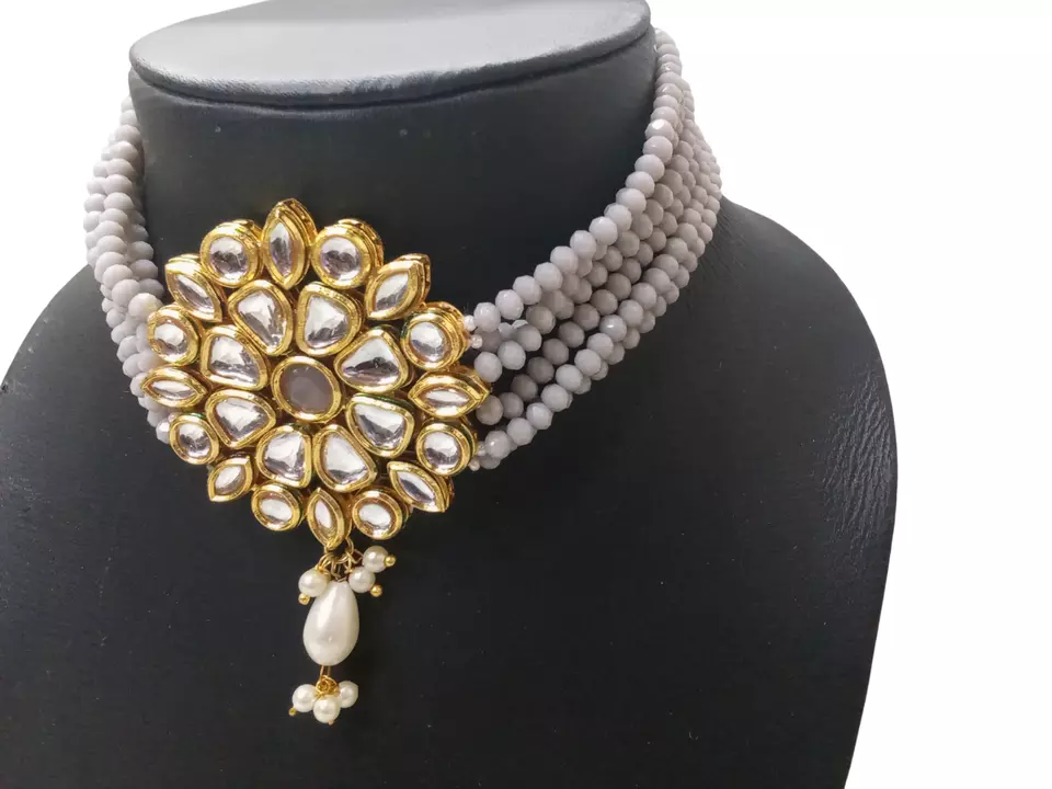 Gold Plated Women Wedding Jewellery Necklace Set Stylish Choker Girls Pendant