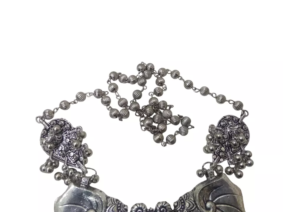 Women Silver Oxidised Necklace Brass Pendant Women and Girl's