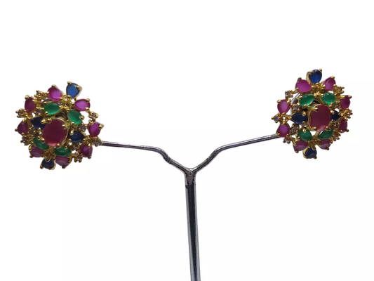 Women Indian Earrings Jewelry Bollywood Gold Tone Tops Style Bridal By Kalra Creations