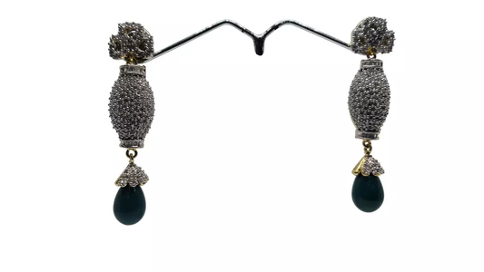 Women Gold Plated Bridal Jewelry Indian CZ Earring AD Diamond By Kalra Creations