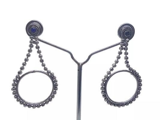Women Indian Bollywood Silver Oxidised Earrings Brass Jewelry Style Earrings By Kalra Creations