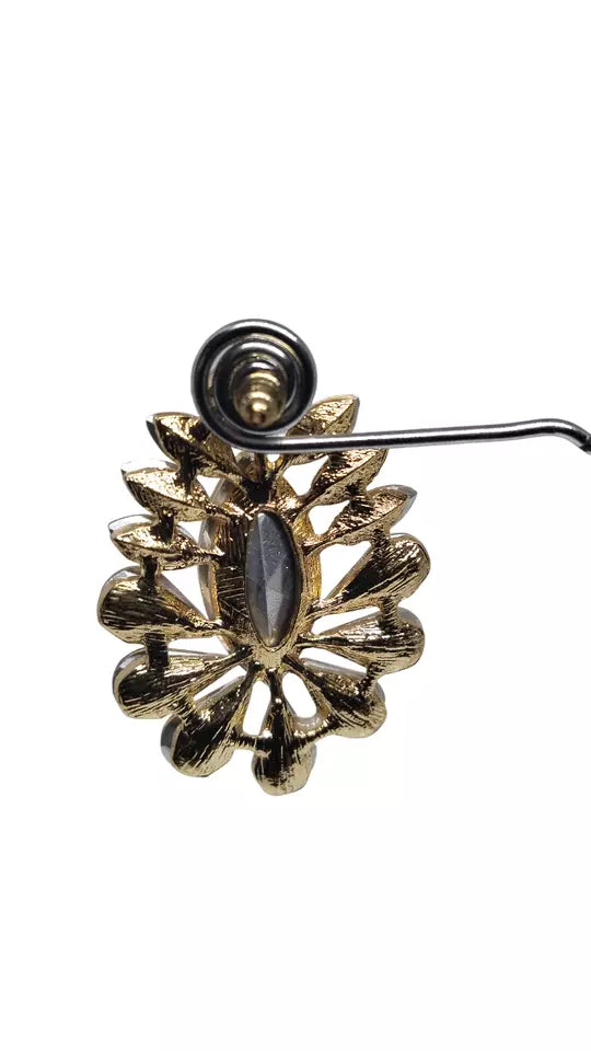 Women Jewelry Indian Gold Tone Stone Bollywood Style Bridal Brass Earrings