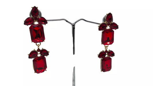 Women Jewelry Indian Rose Gold Red Stone Bollywood Style Bridal Brass Earrings By Kalra Creations