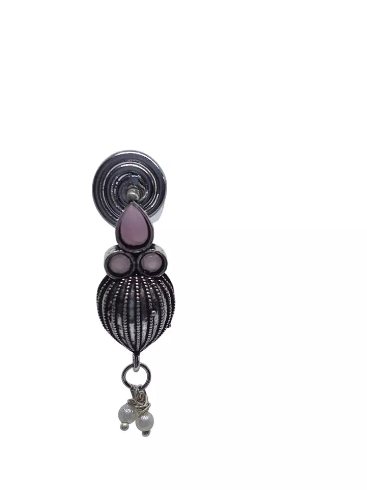 Women Earrings Jewelry Indian Bollywood Style Bridal Brass Pink Stone Earrings