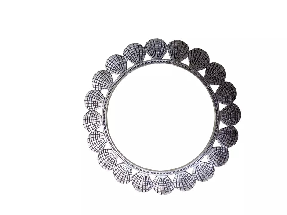 Women Brass Silver Oxidised Bracelet Bangles Brass Rajasthani 5 Pcs Size 2.6